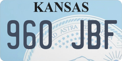 KS license plate 960JBF