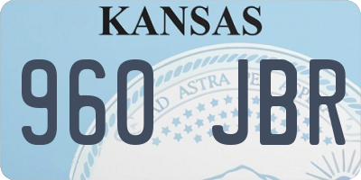 KS license plate 960JBR