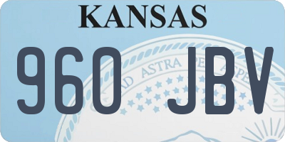 KS license plate 960JBV