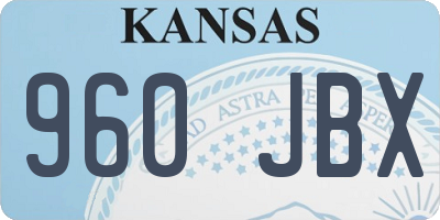 KS license plate 960JBX