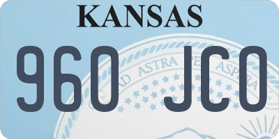 KS license plate 960JCO