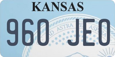 KS license plate 960JEO