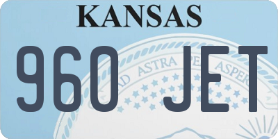 KS license plate 960JET