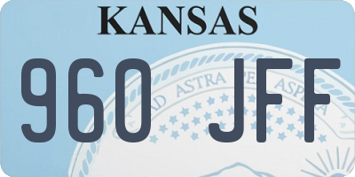 KS license plate 960JFF