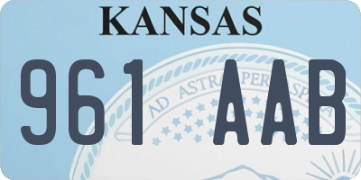 KS license plate 961AAB