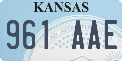 KS license plate 961AAE