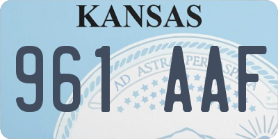 KS license plate 961AAF