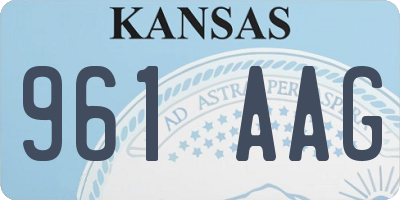 KS license plate 961AAG