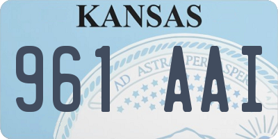 KS license plate 961AAI