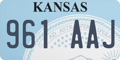 KS license plate 961AAJ