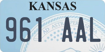 KS license plate 961AAL