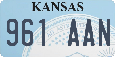 KS license plate 961AAN