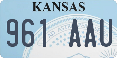 KS license plate 961AAU