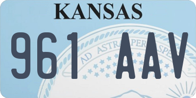 KS license plate 961AAV