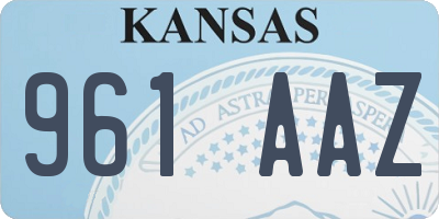 KS license plate 961AAZ