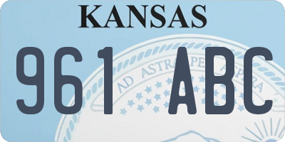 KS license plate 961ABC