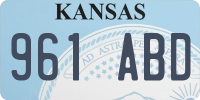 KS license plate 961ABD