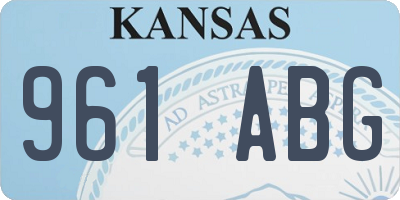 KS license plate 961ABG