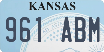 KS license plate 961ABM