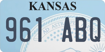 KS license plate 961ABQ