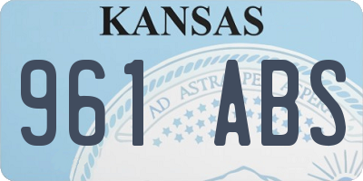 KS license plate 961ABS
