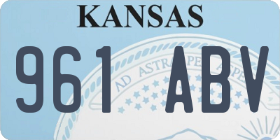 KS license plate 961ABV