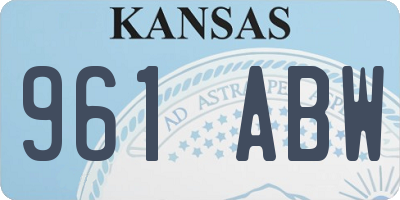 KS license plate 961ABW