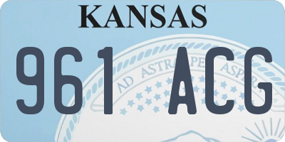KS license plate 961ACG