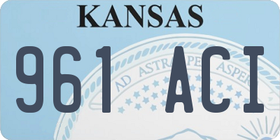 KS license plate 961ACI