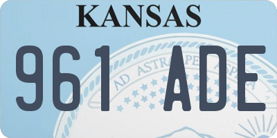 KS license plate 961ADE