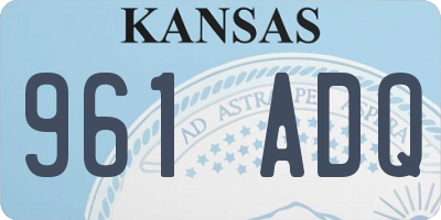 KS license plate 961ADQ