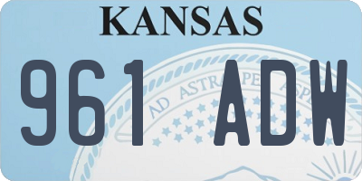 KS license plate 961ADW