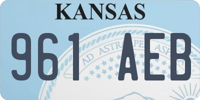 KS license plate 961AEB
