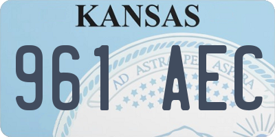 KS license plate 961AEC