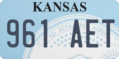 KS license plate 961AET
