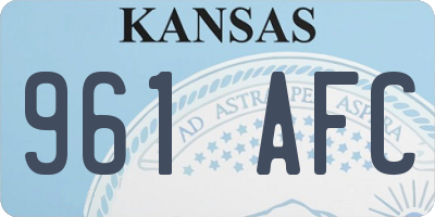 KS license plate 961AFC