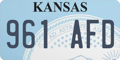 KS license plate 961AFD