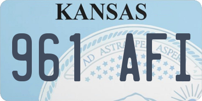 KS license plate 961AFI