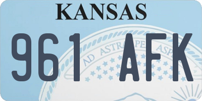 KS license plate 961AFK