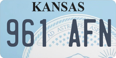 KS license plate 961AFN
