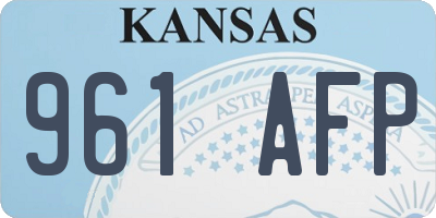 KS license plate 961AFP