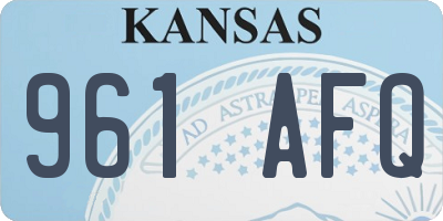 KS license plate 961AFQ