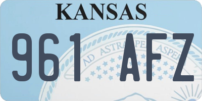 KS license plate 961AFZ