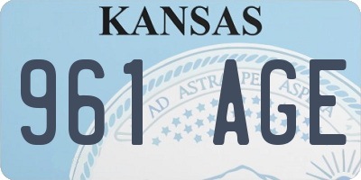 KS license plate 961AGE