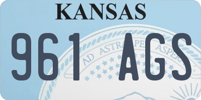 KS license plate 961AGS