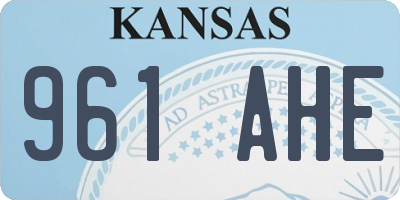 KS license plate 961AHE