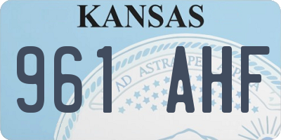 KS license plate 961AHF