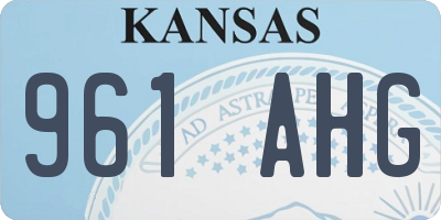 KS license plate 961AHG