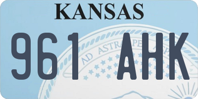 KS license plate 961AHK