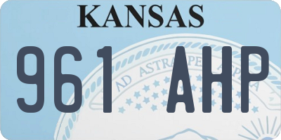 KS license plate 961AHP